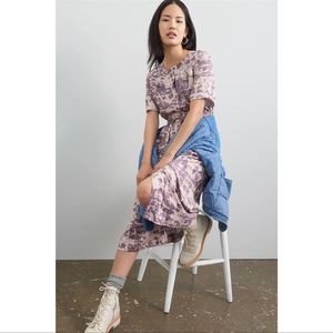 Anthropologie Tiny Loreta Tie Dye maxi dress mauve purple size medium worn once